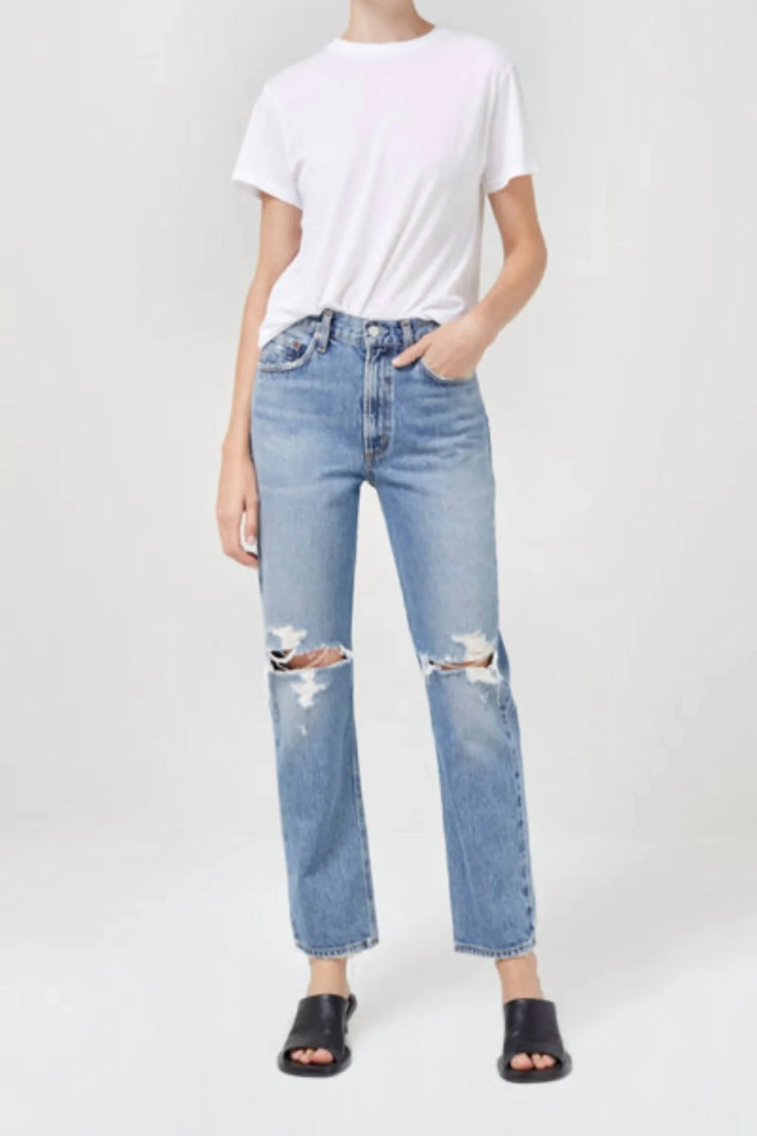 Agolde - Mia Mid Rise Straight Jeans