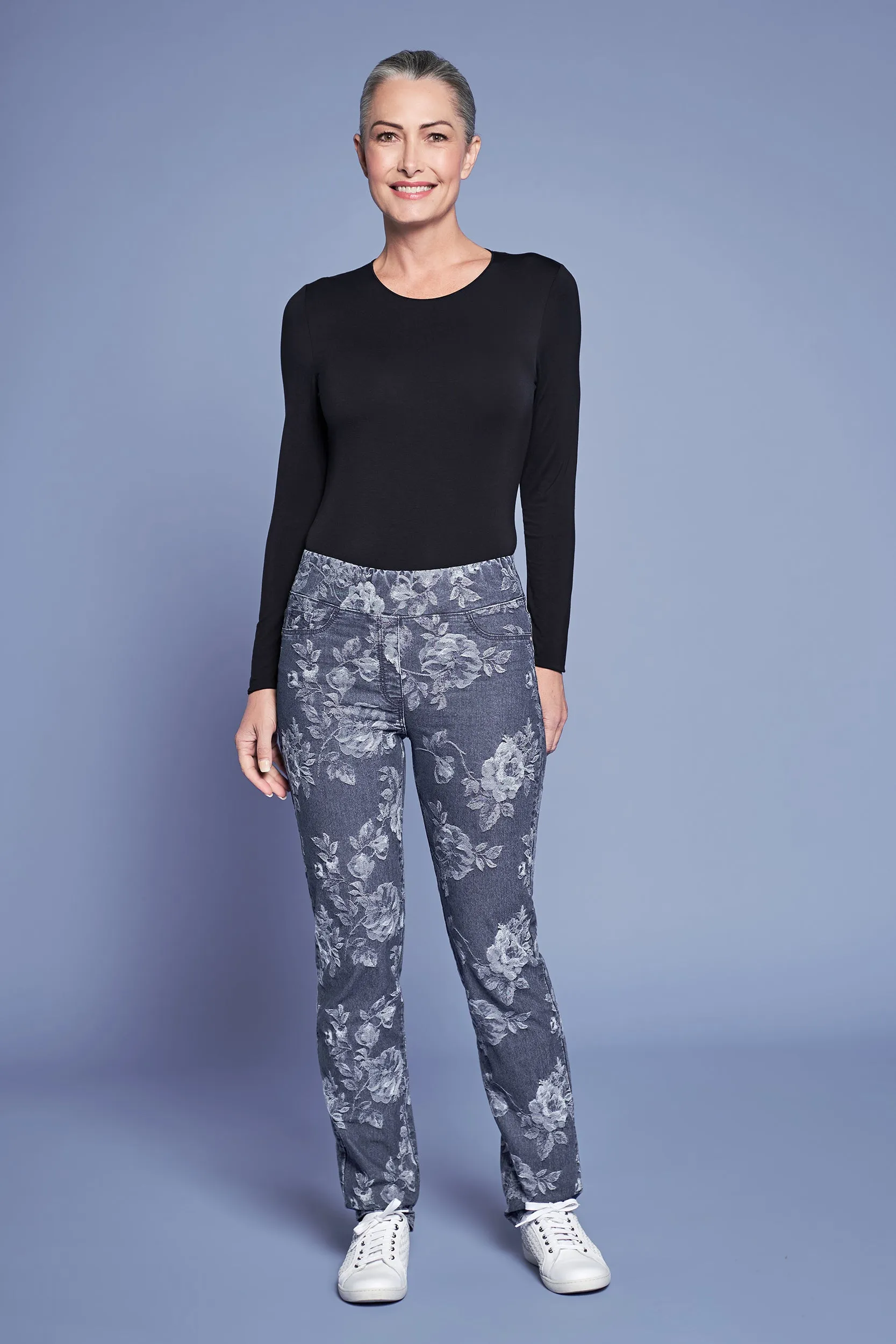 Bengajean® Jacquard Straight Leg - Floral Denim