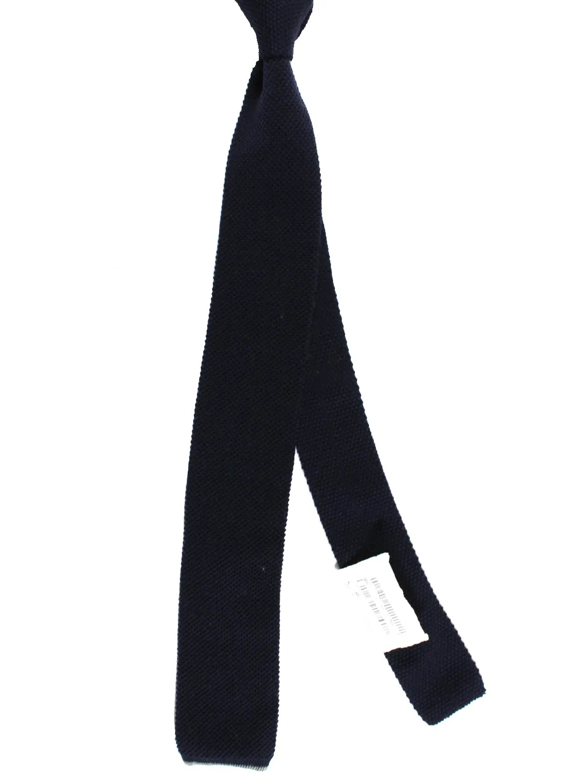 Brunello Cucinelli Square End Knitted Tie Dark Blue - Wool SALE