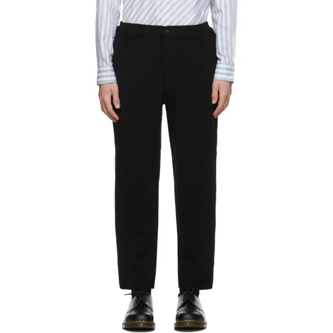 Comme des Garcons Homme Deux Black Wool Serge Thick Trousers