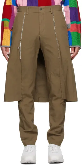 Comme des GarÃ§ons Homme Plus Beige Thick Oxford Skirted Trousers