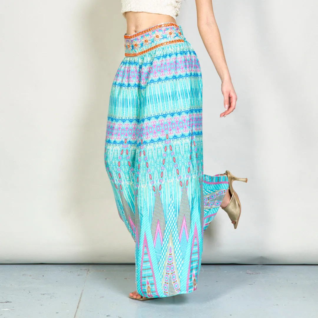 Embellished bohemian wide-leg trousers wholesale