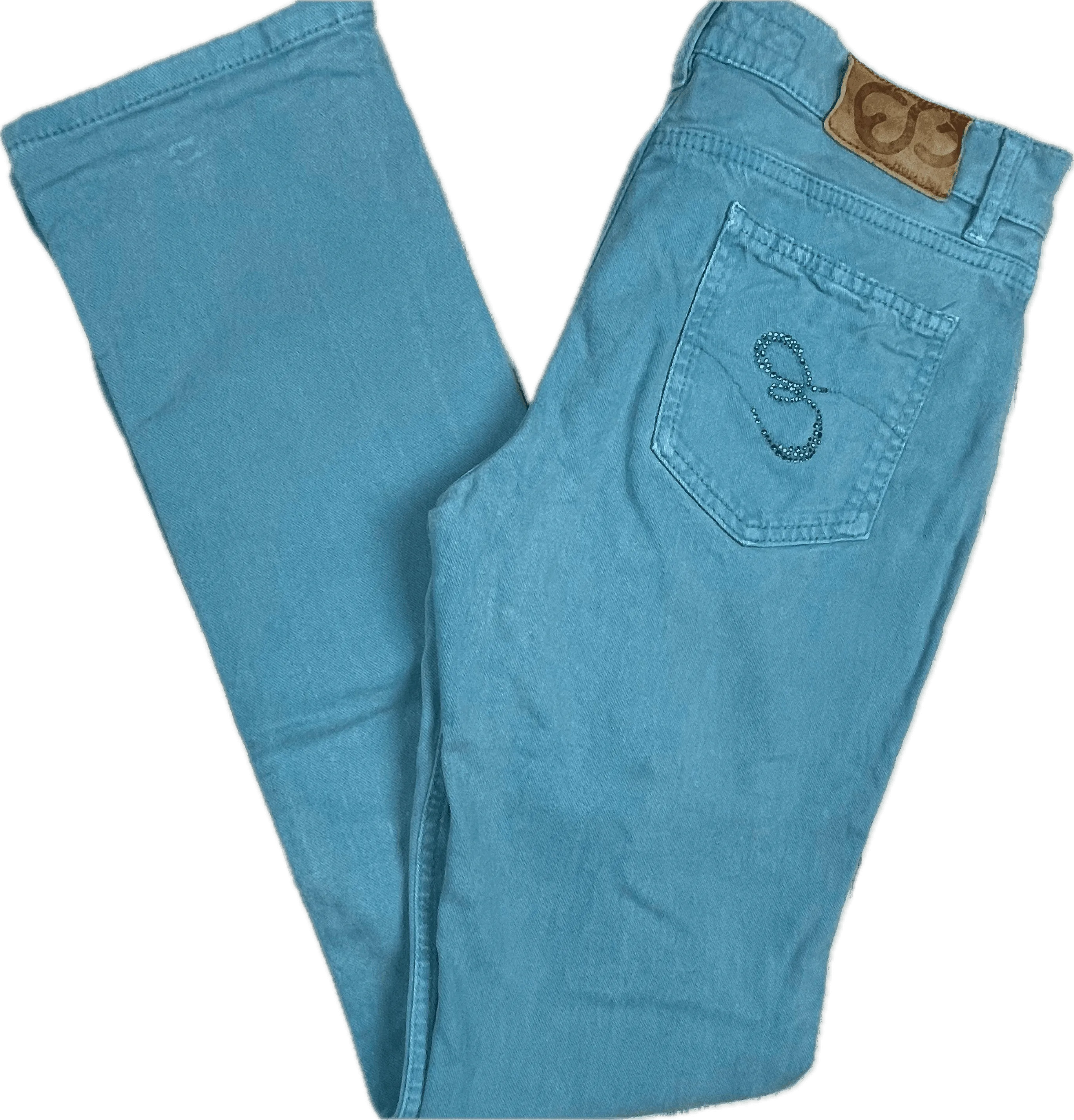 Escada Sport Ladies Blue Crystal Trim Jeans - Size 36 Euro or 7AU