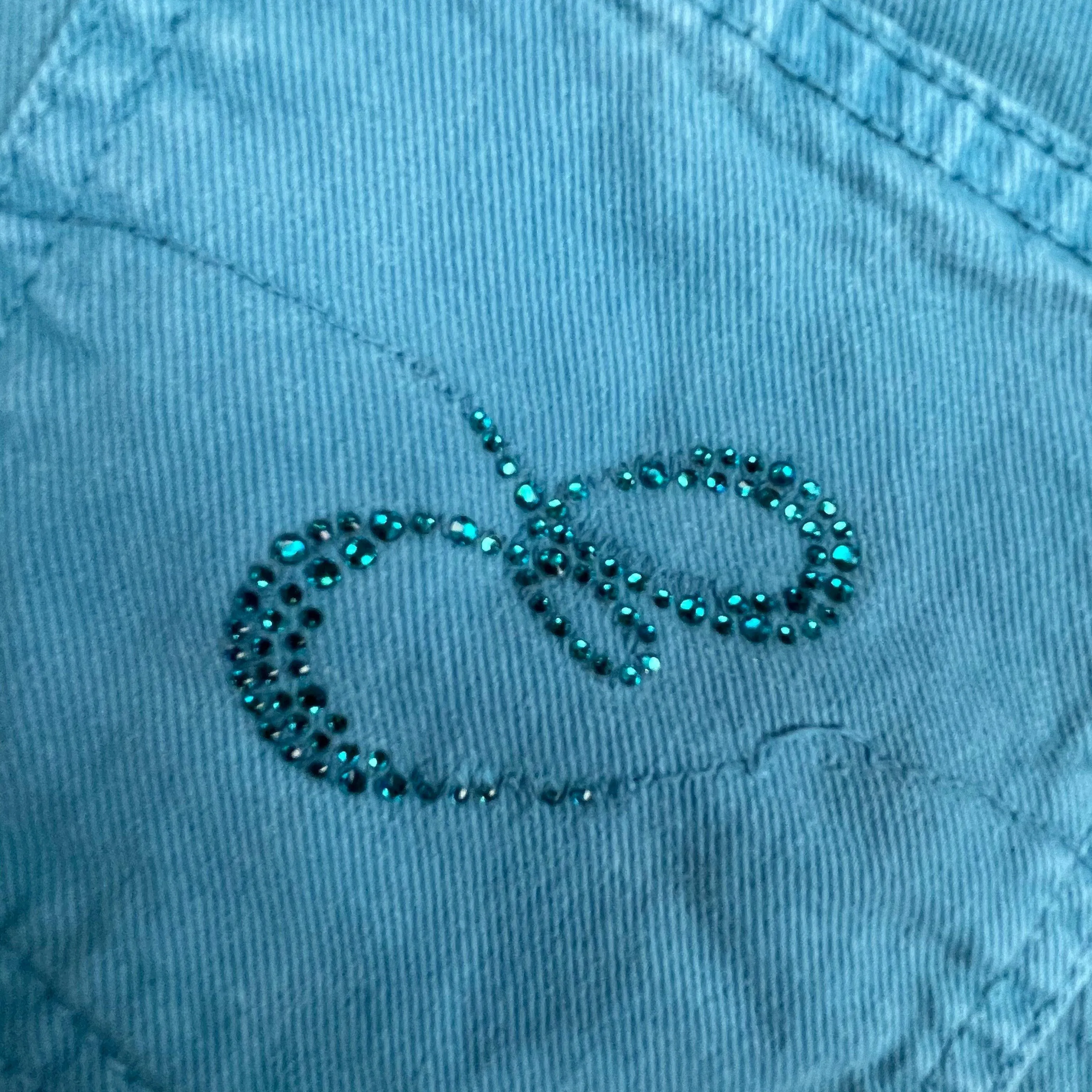 Escada Sport Ladies Blue Crystal Trim Jeans - Size 36 Euro or 7AU