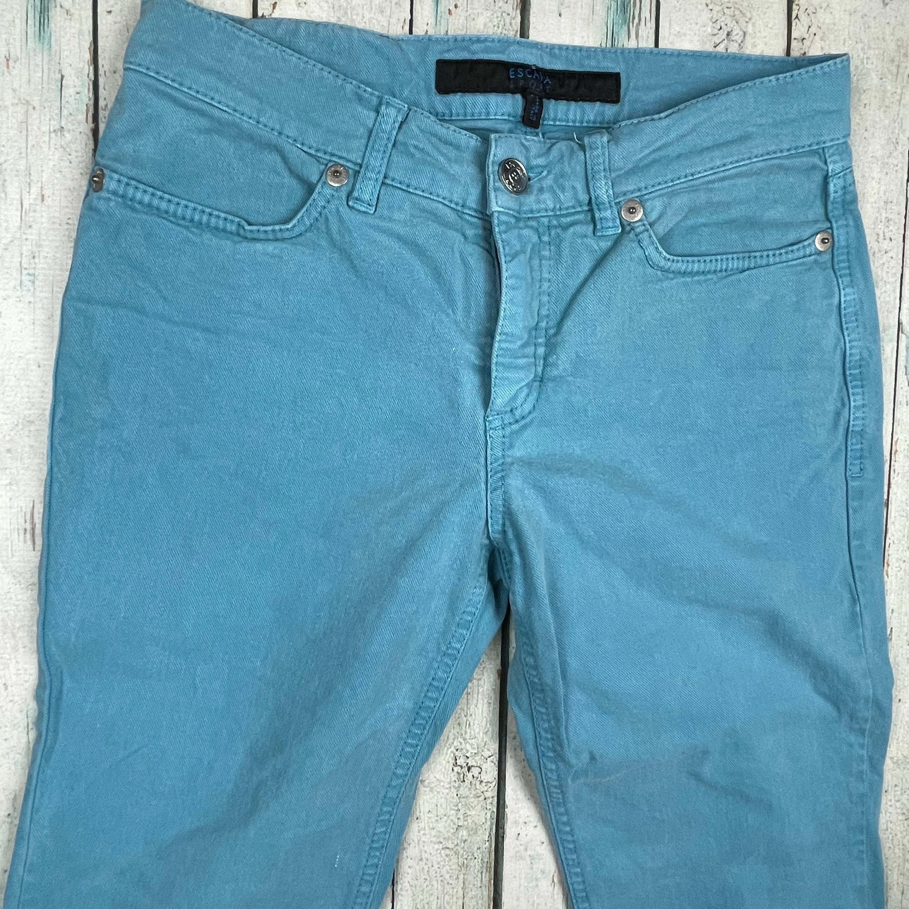Escada Sport Ladies Blue Crystal Trim Jeans - Size 36 Euro or 7AU