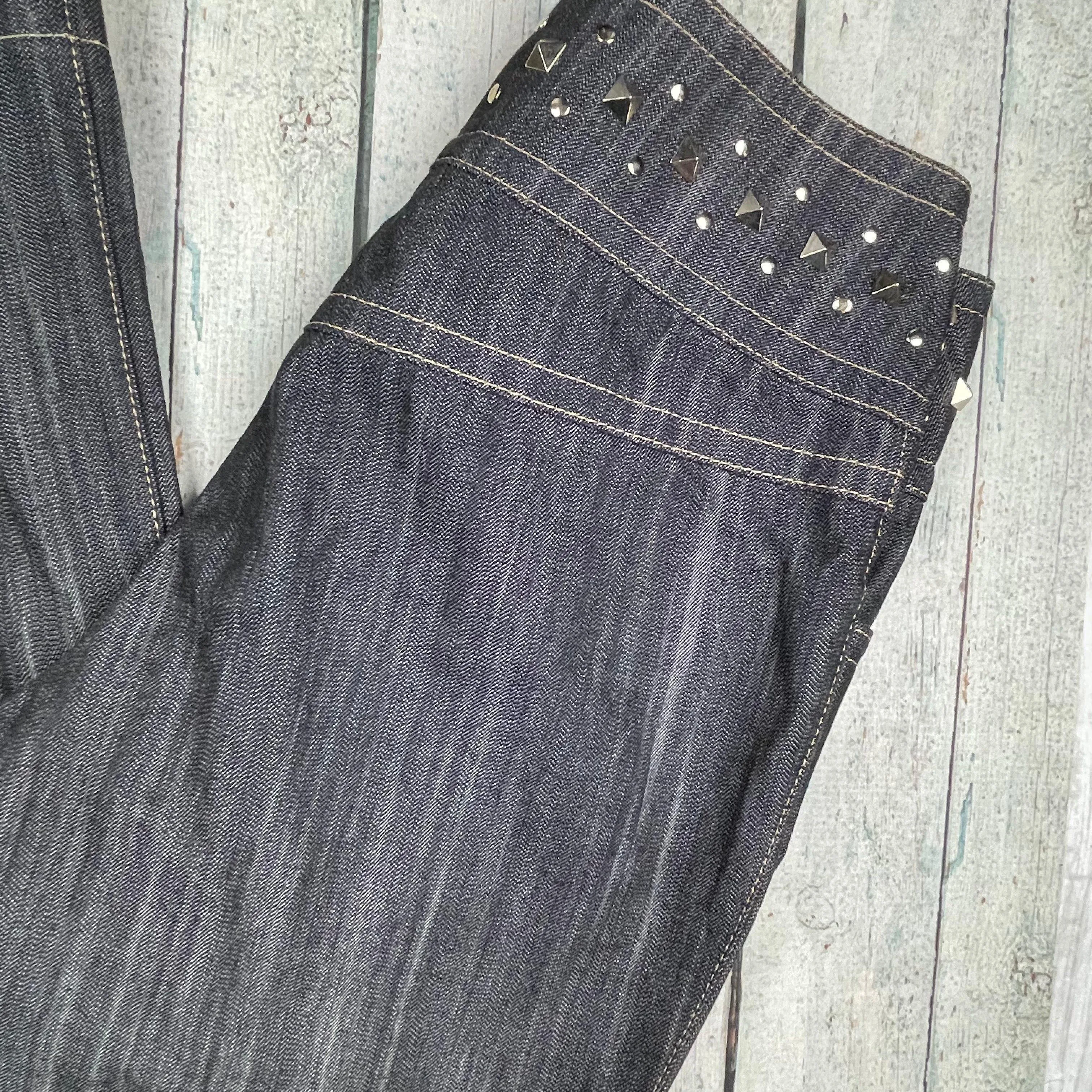 Escada Y2K Ladies Rhinestone Trim Jeans - Size 36 Euro or 7AU