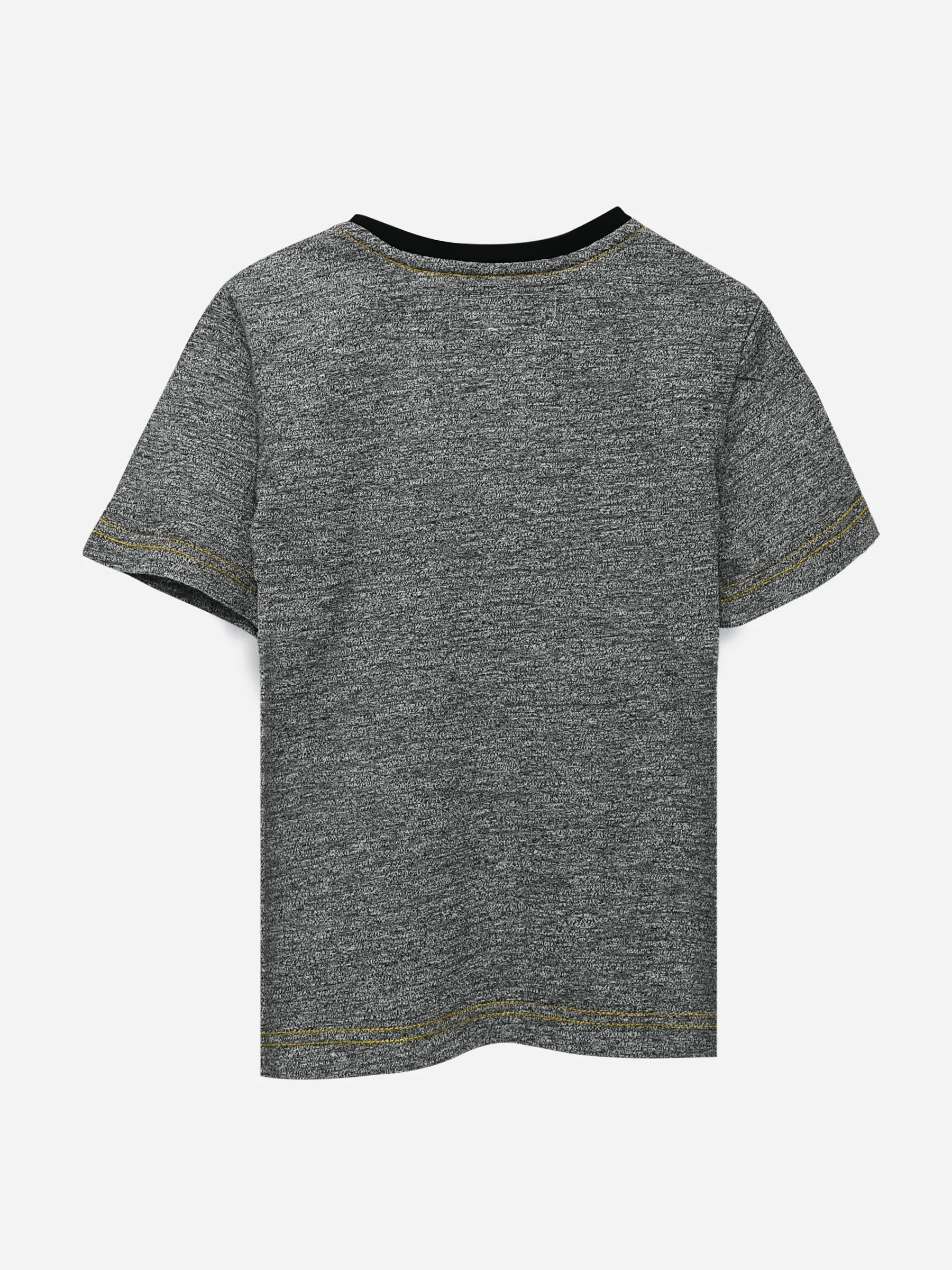 Grey Short Sleeves Marl Casual T-Shirt