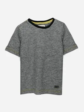 Grey Short Sleeves Marl Casual T-Shirt
