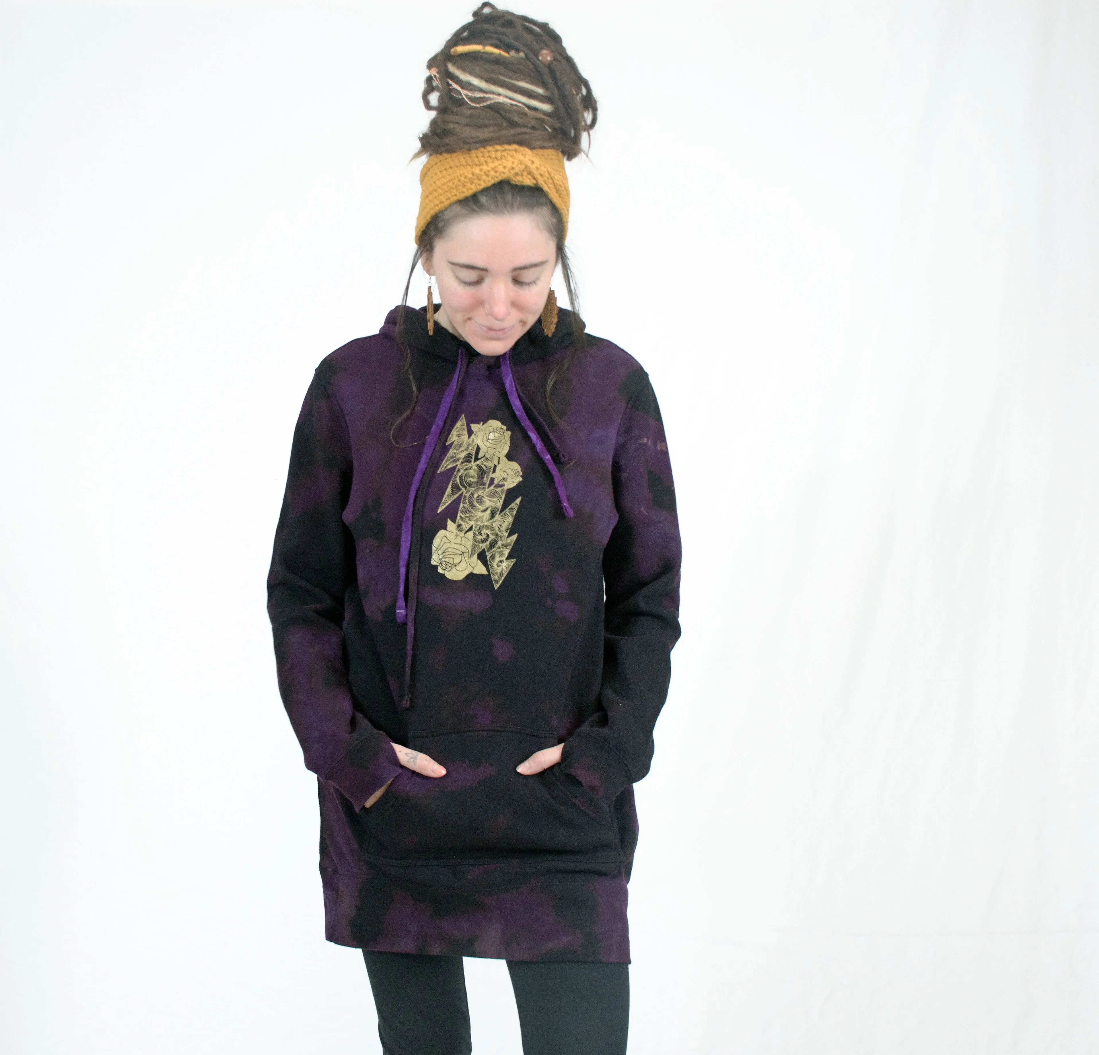 Hoodie Dress | Glitter   Gold