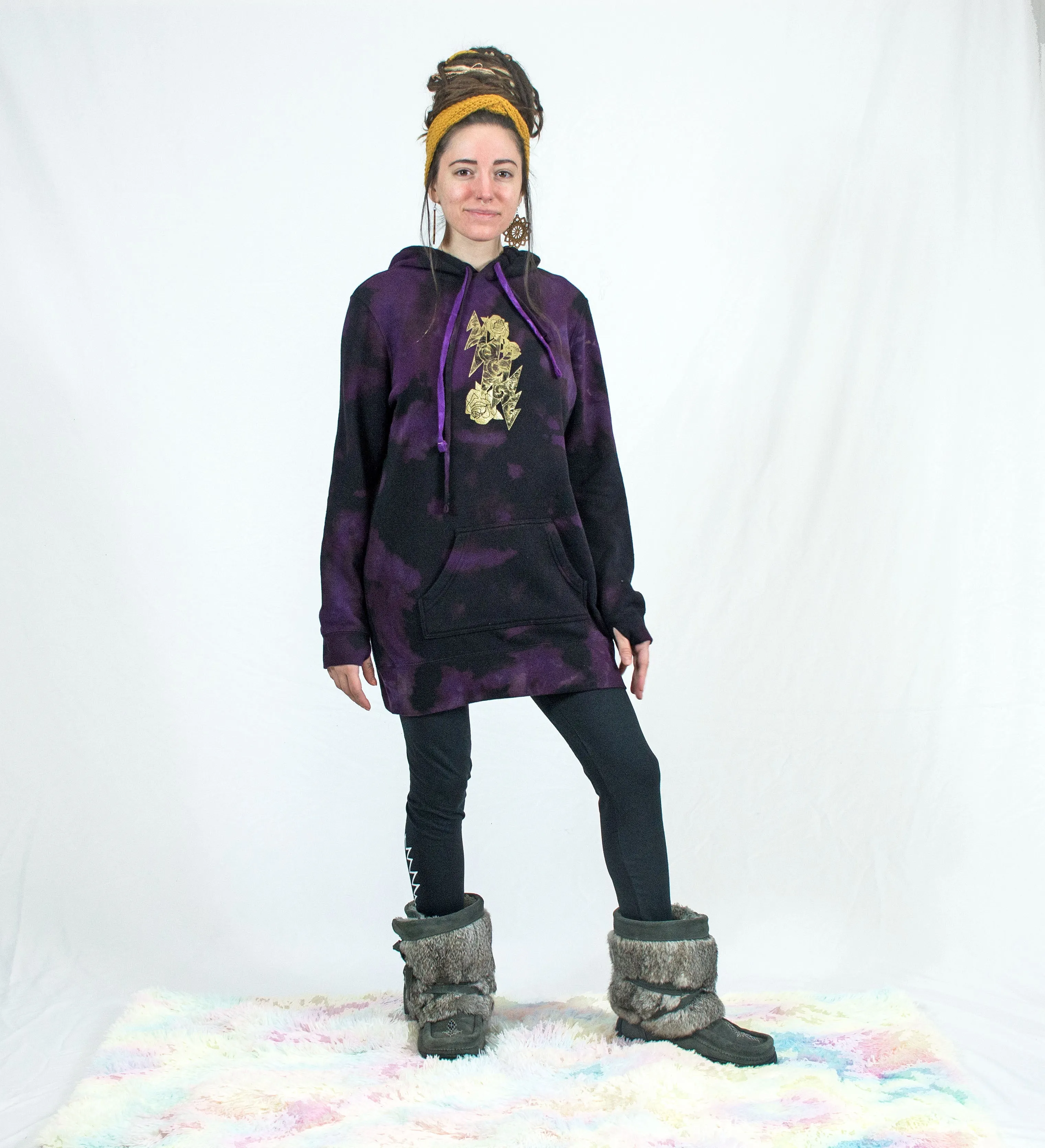 Hoodie Dress | Glitter   Gold