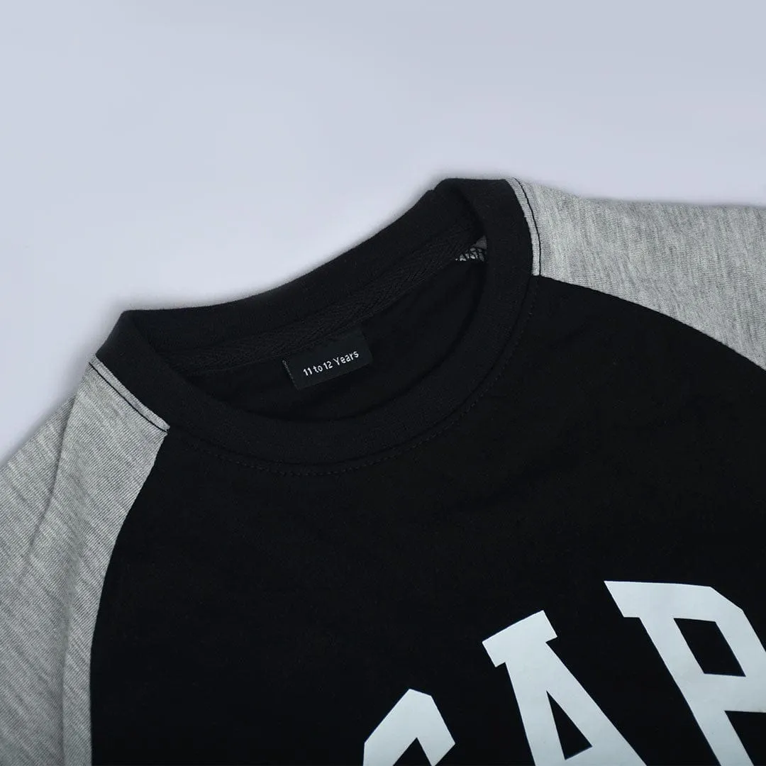 Kid's Raglan Contrast Sleeves Tee Shirt 7-14 Years