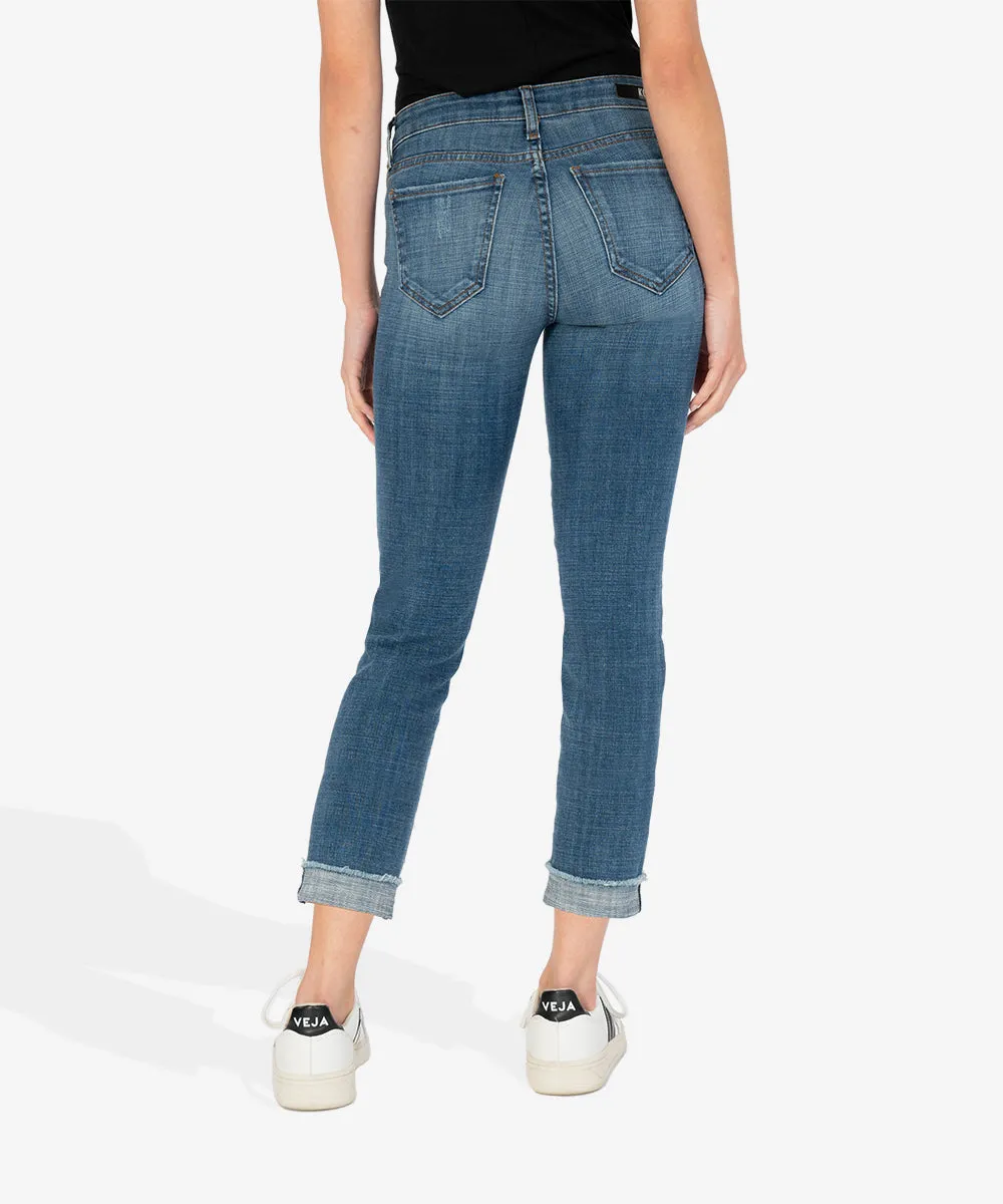 Kut From The Kloth Amy (Summer Weight) Straight Leg Crop Jeans (Imitate Wash)