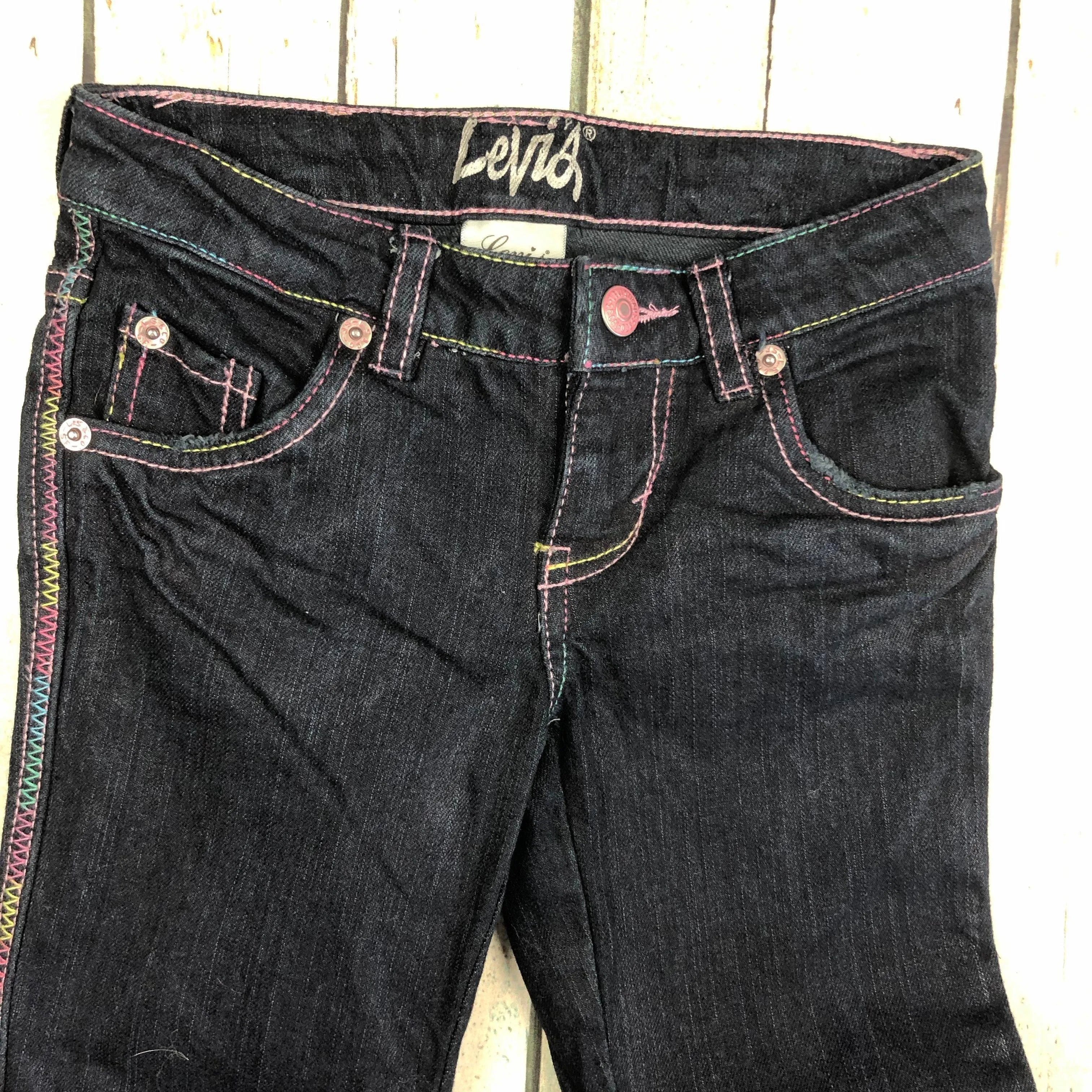 Levis Girls Rainbow Stitch Jeans - Size 4Y