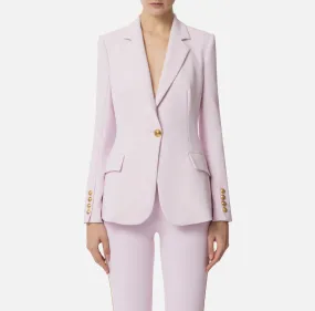 Lilac structured blazer with gold buttons
