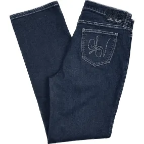 Lisa Valli Straight Leg 'LV' Logo Stretch Jeans Size- 29