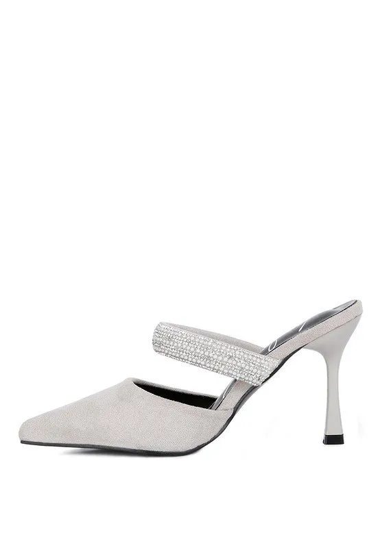 London Rag Fauci Diamante Strap Heeled Mules