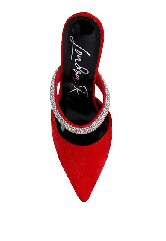London Rag Fauci Diamante Strap Heeled Mules
