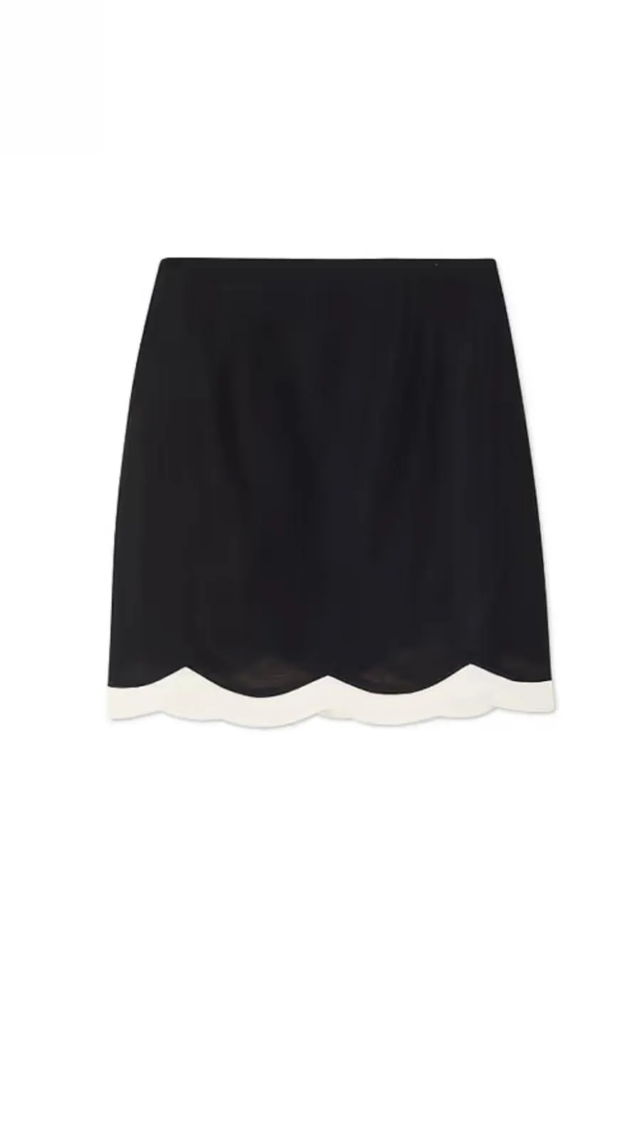 MONO SCALLOP COTTON BLEND TILLY SKIRT - BLACK/WHITE