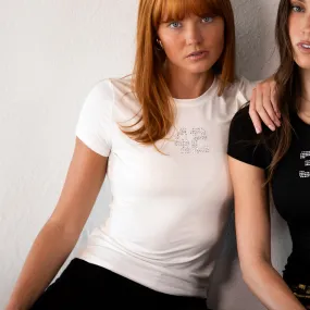 Shine On - White Slim Fit Short Sleeve Tee