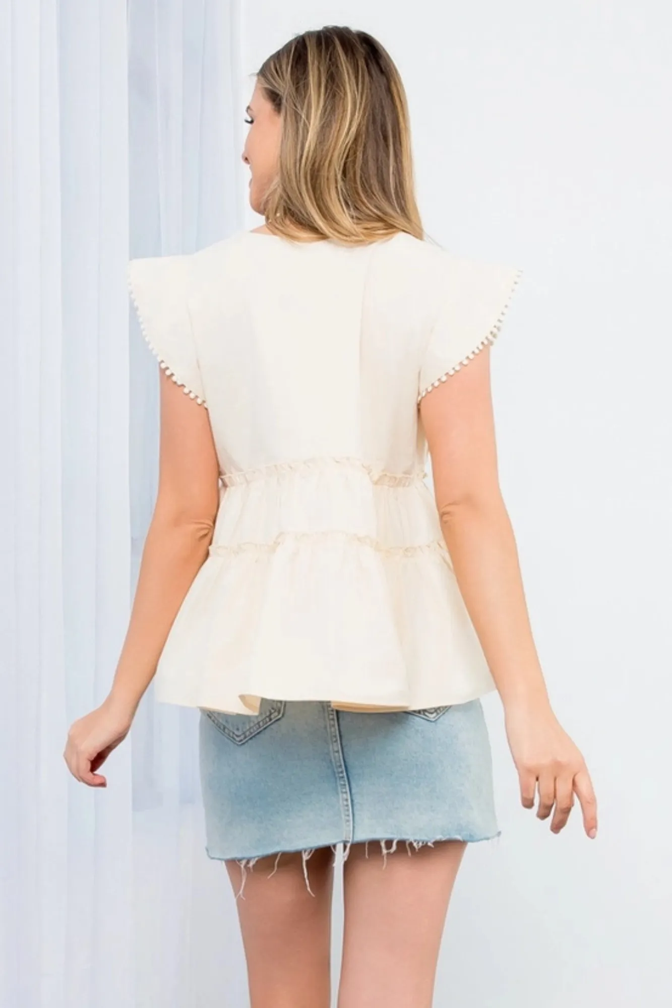 THML Embroidered Poplin Top