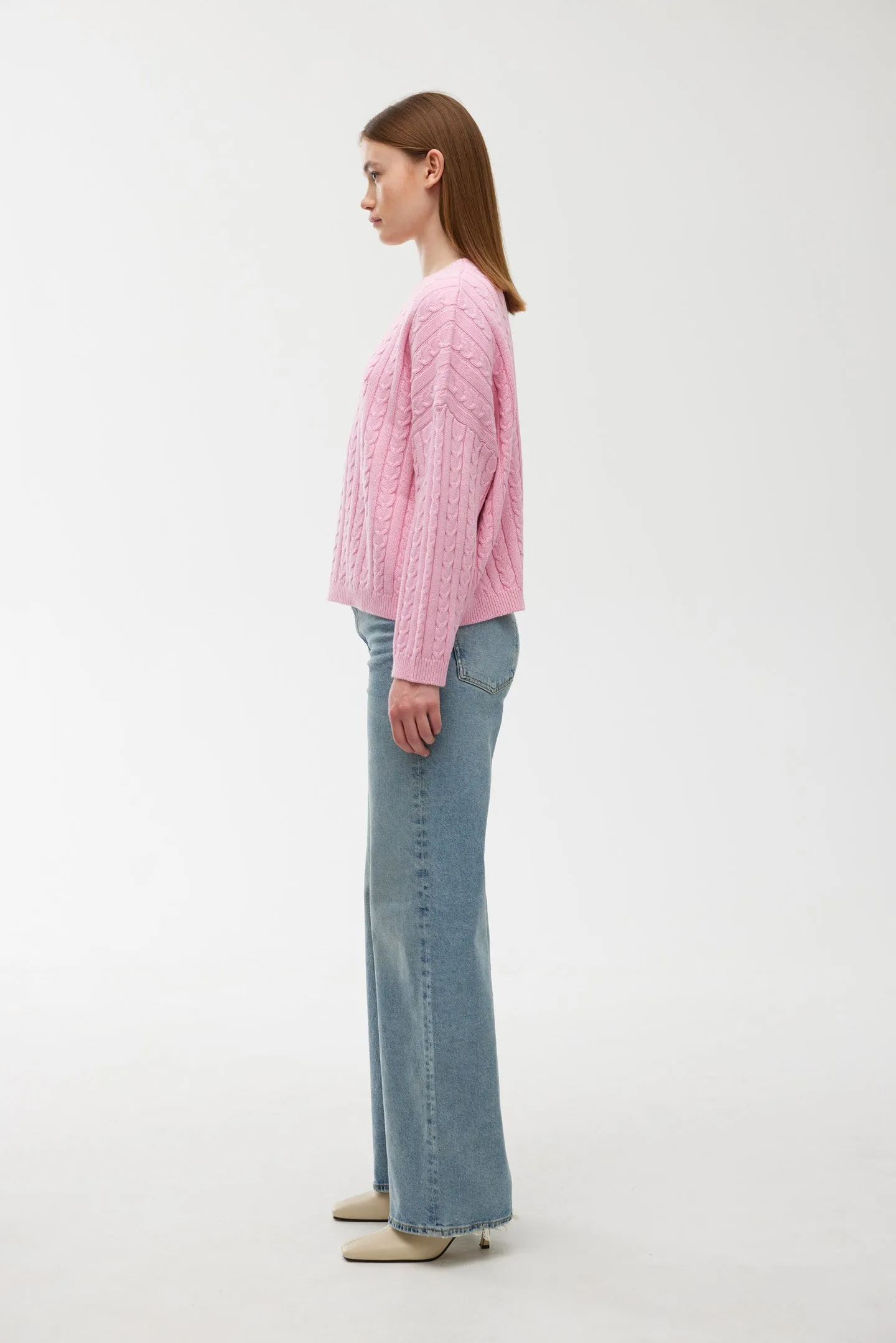 Willa Cable Knit - Rose